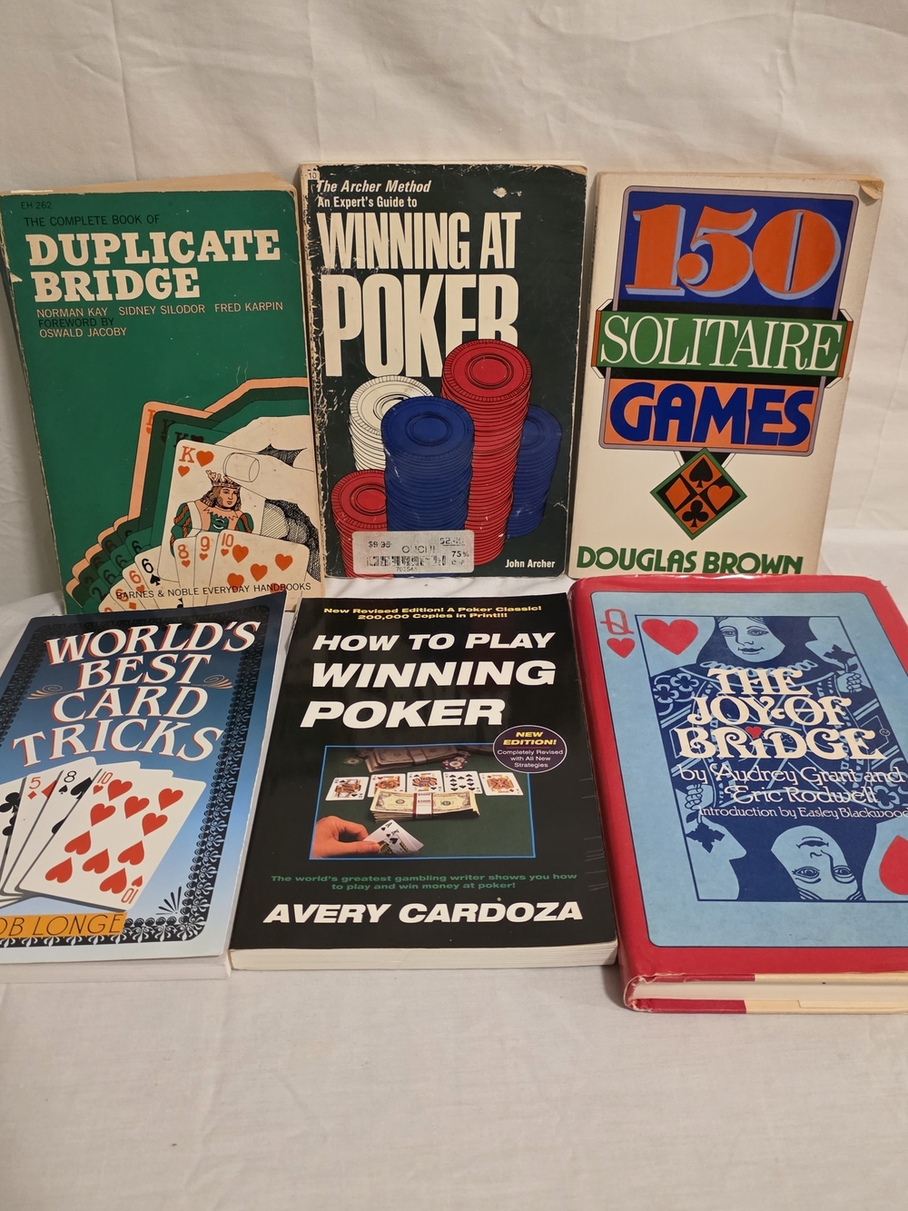 Lot Of 6 Card Game Books Poker Bridge Solitaire Card Tricks